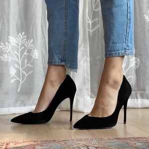 Steve Madden black suede stilettos